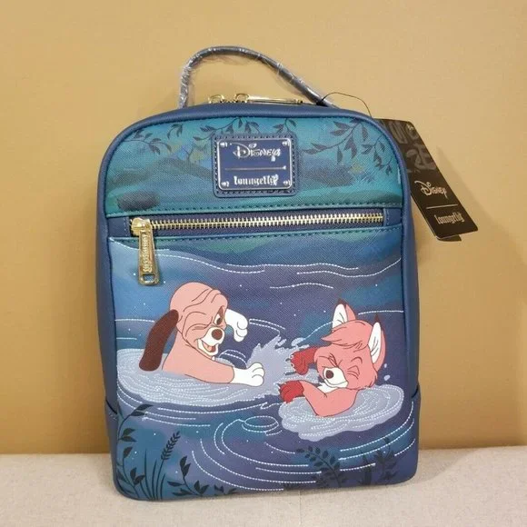 Loungefly Disney Fox And The Hound Mini Backpack Tod Copper Water Play NEW Loungefly Disney Fox and the Hound Todd and Copper Cosplay  main image 3